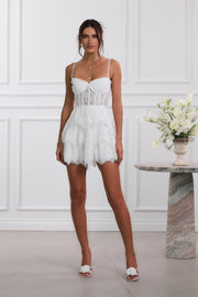 The Josie Dress in White Chantilly Lace