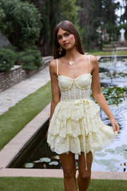 The Josie Dress in Transparent Yellow Lace