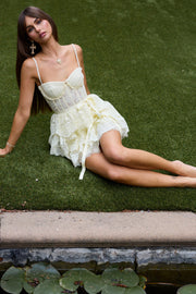 The Josie Dress in Transparent Yellow Lace