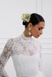The Jules Dress in White Chantilly Lace