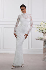 The Jules Dress in White Chantilly Lace