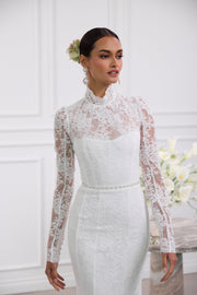 The Jules Dress in White Chantilly Lace