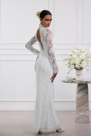 The Jules Dress in White Chantilly Lace