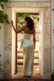 The June Dress in Sage Tapestry