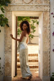 The June Dress in Sage Tapestry