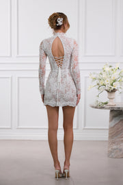 The Kiara Dress in White Chantilly Lace