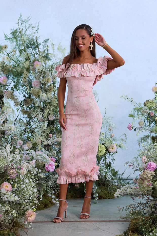The Lilac Dress in Light Pink Tapestry Rose