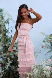 The Lily Dress in Light Pink Tapestry Rose