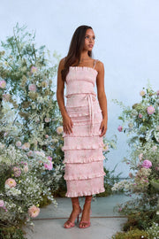 The Lily Dress in Light Pink Tapestry Rose