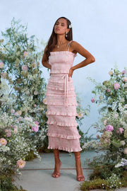 The Lily Dress in Light Pink Tapestry Rose