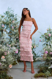 The Lily Dress in Light Pink Tapestry Rose