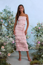 The Lily Dress in Light Pink Tapestry Rose