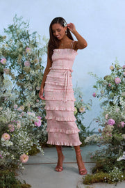 The Lily Dress in Light Pink Tapestry Rose