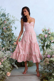 The Lorenza Dress in Light Pink Tapestry Rose