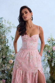 The Lorenza Dress in Light Pink Tapestry Rose