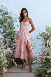 The Lorenza Dress in Light Pink Tapestry Rose