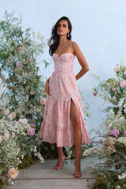 The Lorenza Dress in Light Pink Tapestry Rose