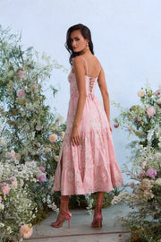 The Lorenza Dress in Light Pink Tapestry Rose