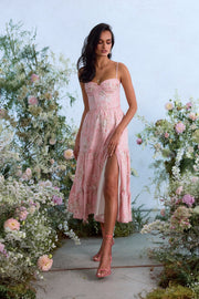 The Lorenza Dress in Light Pink Tapestry Rose