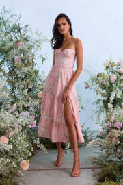 The Lorenza Dress in Light Pink Tapestry Rose