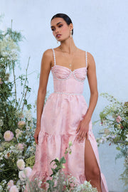 The Lorenza Dress in Light Pink Windsor Brocade