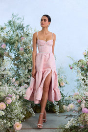 The Lorenza Dress in Light Pink Windsor Brocade