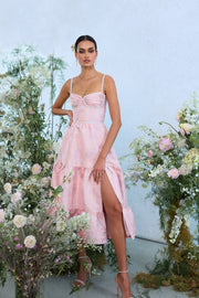 The Lorenza Dress in Light Pink Windsor Brocade