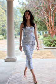 The Lily Dress in Blue Tapestry Rose