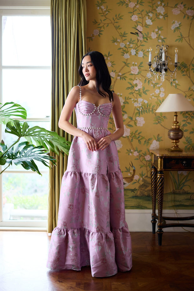 The Lucetta Dress in Orchid Baroque Floral