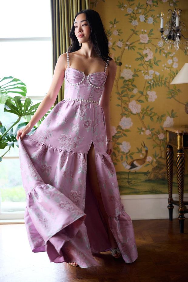 The Lucetta Dress in Orchid Baroque Floral