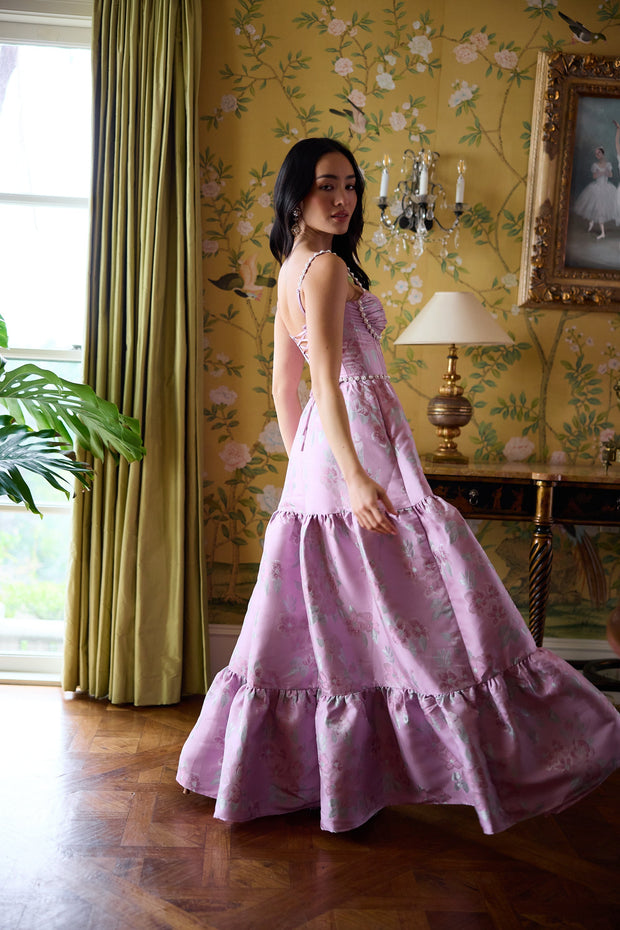 The Lucetta Dress in Orchid Baroque Floral