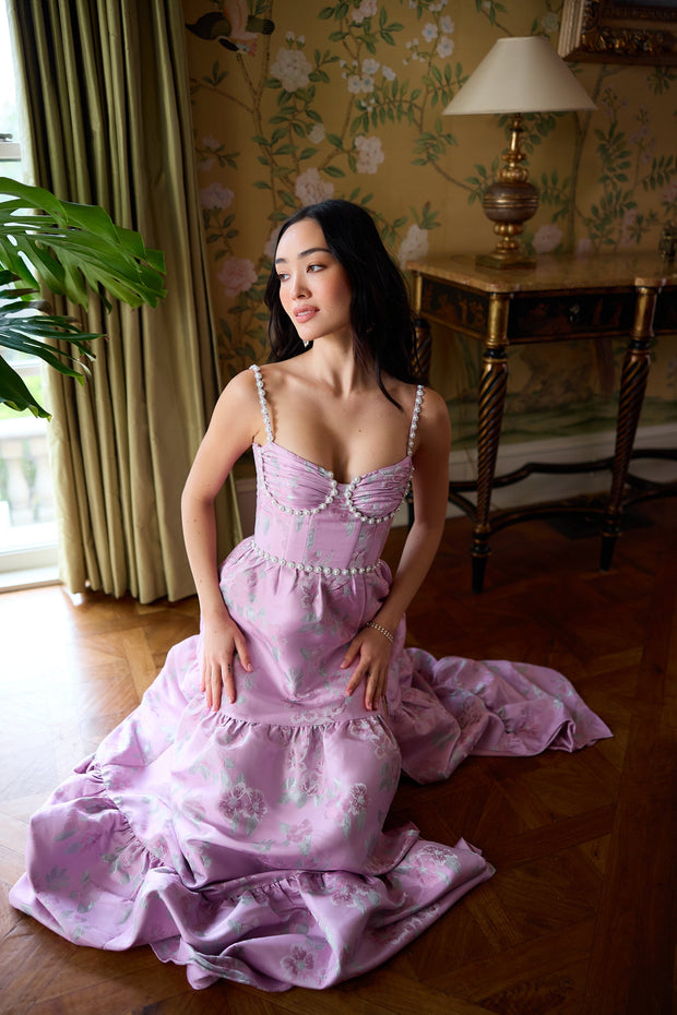 The Lucetta Dress in Orchid Baroque Floral