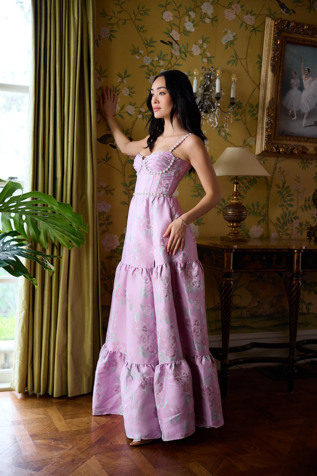 The Lucetta Dress in Orchid Baroque Floral