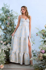 The Lucetta Dress in Sky Windsor Brocade