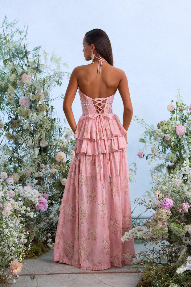 The Payton Dress in Light Pink Tapestry Rose