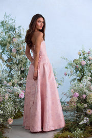The Rosamund Dress in Light Pink Windsor Brocade
