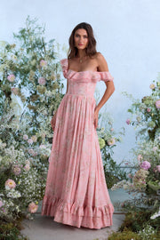 The Rosetta Dress in Light Pink Tapestry Rose