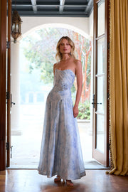 The Rosamund Dress in Blue Tapestry Rose