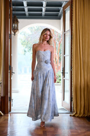 The Rosamund Dress in Blue Tapestry Rose