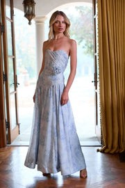 The Rosamund Dress in Blue Tapestry Rose