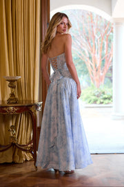 The Rosamund Dress in Blue Tapestry Rose