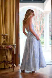 The Rosamund Dress in Blue Tapestry Rose