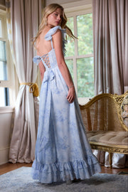 The Rosetta Dress in Blue Tapestry Rose