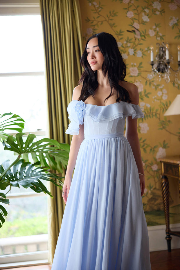 The Rosetta Dress in Halogen Blue