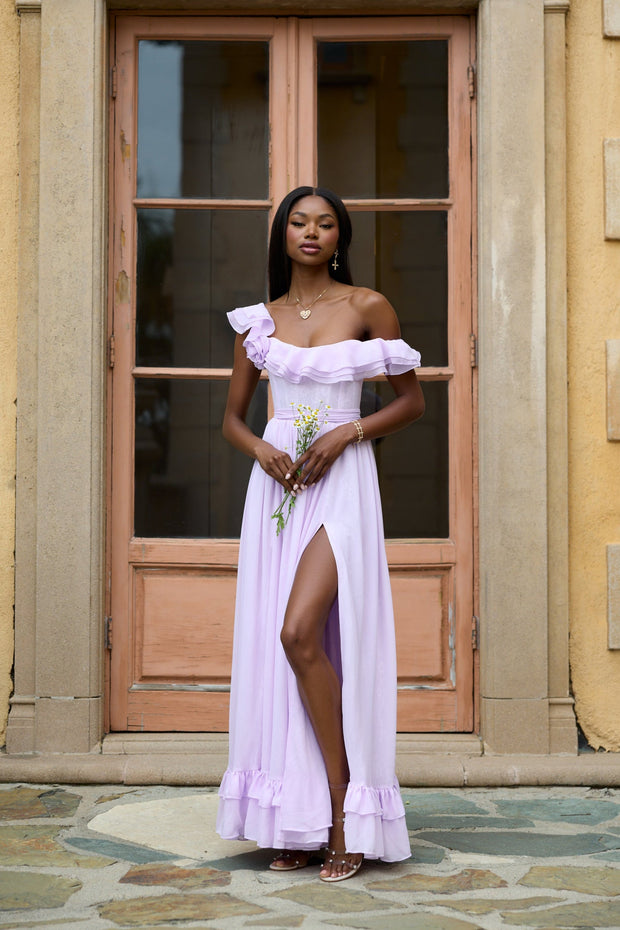 The Rosetta Dress in Lavender Fog