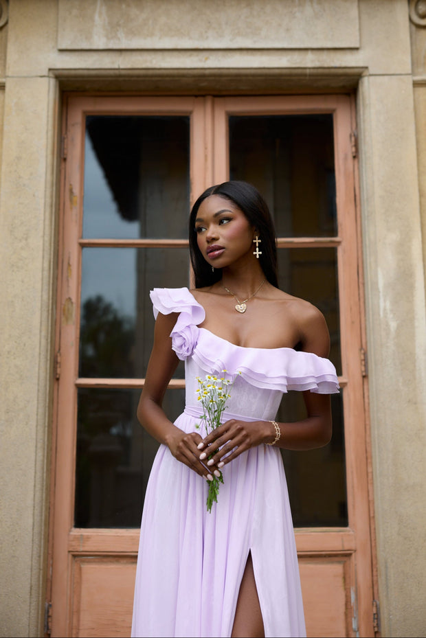 The Rosetta Dress in Lavender Fog