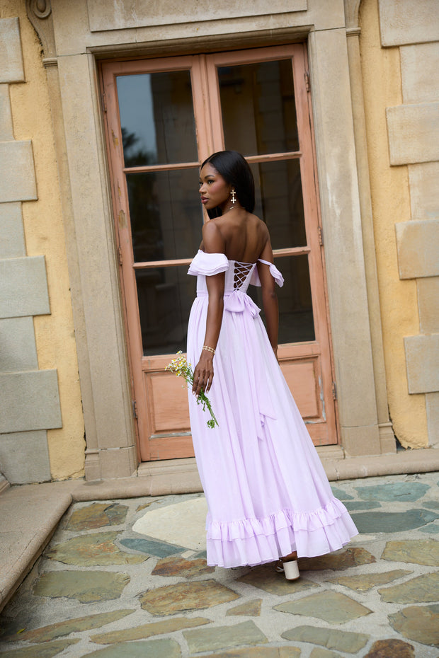 The Rosetta Dress in Lavender Fog