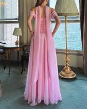 Sexy off-the-Shoulder Tube Top Slim Chiffon Temperament Dress