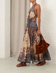 Personalized Halter Strap Backless Ethnic Style Dress