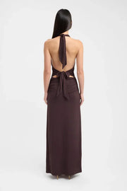 Sexy Halter Simple Solid Color Dress